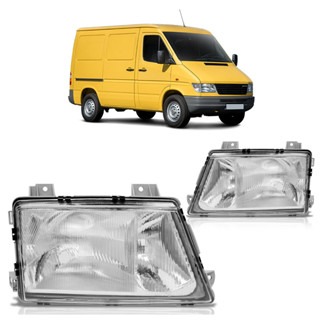 Farol Dianteiro Benz Sprinter 1995 1996 1997 1998 1999 2000 2001 2002 Máscara Cromada