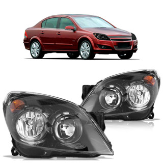 Farol Dianteiro Vectra GT 2009 2010 2011 Máscara Negra Lente Lisa Acrilico