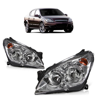 Farol Dianteiro Vectra GT 2009 2010 2011 Máscara Cromada Lente Lisa Acrilico