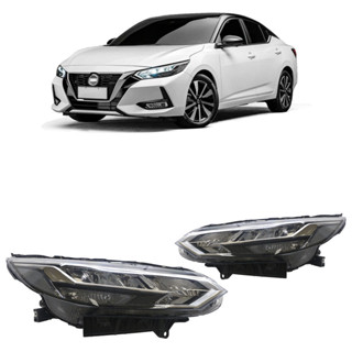 Farol Dianteiro Sentra 2020 2021 2022 2023 Led Drl Máscara Negra