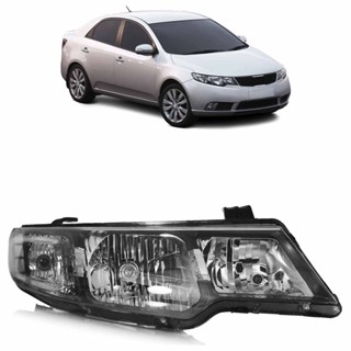 Farol Dianteiro Cerato 2009 2010 2011 2012 Máscara Negra Foco Duplo Lente Acrilico