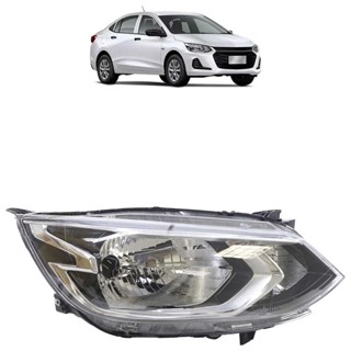 Farol Dianteiro Onix 2020 2021 2022 2023 2024 Máscara Cromada Lente Lisa Acrilico