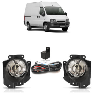 Kit Farol Milha Auxiliar Jumper 2005 2006 2007 2008 2009 2010 2011 2012 2013 2014 2015 2016 Botão Universal Lente Lisa Vidro