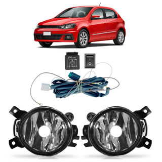 Kit Farol Milha Auxiliar Gol G7 2016 2017 2018 Completo Botão Universal Lente Lisa Acrilico