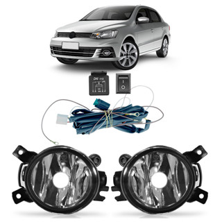 Kit Farol Milha Auxiliar Voyage G7 2016 2017 2018 Completo Botão Universal Lente Lisa Acrilico