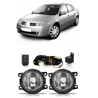 Farol Milha Auxiliar Megane 2006 2007 2008 2009 Completo Lente Lisa Vidro Foco Manual