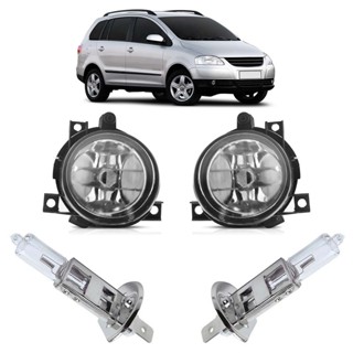 Kit Farol Milha Auxiliar + Lâmpada H3 Spacefox 2003 2004 2005 2006 2007 2008 2009 2010 Lente Lisa Vidro