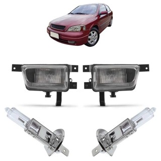 Kit Farol Milha Auxiliar + Lâmpada H3 Astra Hatch 1998 1999 2000 2001 2002 Lente Estriada Vidro