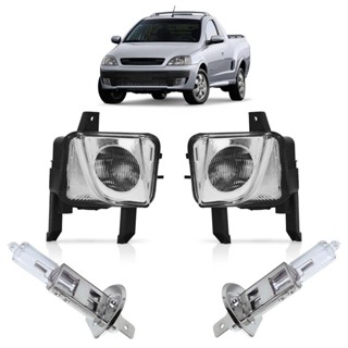 Kit Farol Milha Auxiliar + Lâmpada H3 Montana 2003 2004 2005 2006 2007 2008 2009 2010 Lente Estriada Vidro