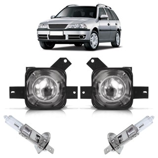 Kit Farol Milha Auxiliar + Lâmpada H3 Parati G3 1999 2000 2001 2002 2003 2004 2005 Lente Lisa Vidro