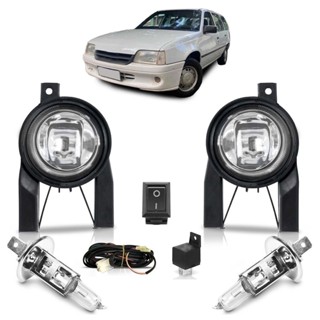 Kit Farol Milha Auxiliar Completo + Lâmpada H1 Ipanema 1996 1997 1998 Lente Lisa Vidro