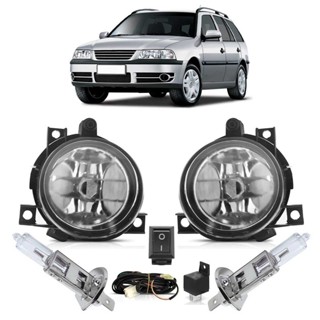 Kit Farol Milha Auxiliar Completo + Lâmpada H3 Parati 2006 2007 2008 2009 2010 2011 2012 2013 Lente Lisa Vidro