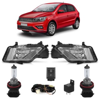 Kit Farol Milha Auxiliar Completo + Lâmpada H11 Gol Track G7 2017 2018 Lente Cristal Lisa Acrilico