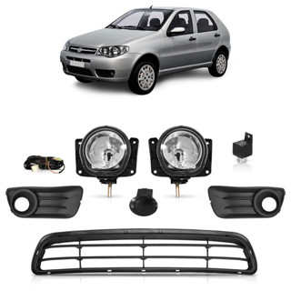 Kit Palio Economy 2011 2012 2013 2014 2015 2016 2017 Kit Farol Milha Auxiliar + Grade Inferior Dianteira Preta