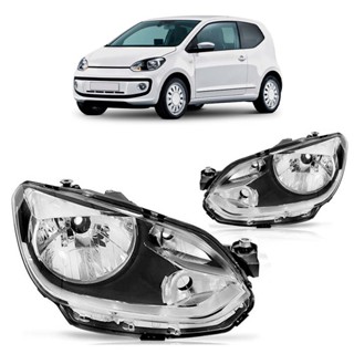 Farol Dianteiro Up! 2014 2015 2016 2017 Máscara Cromada Foco Simples Lente Lisa