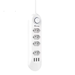 Filtro De Linha Inteligente Proteção Zov 4 Saídas 3 USB 2500W