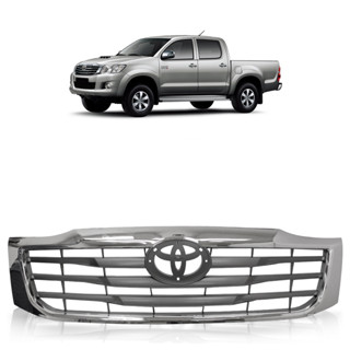 Grade Dianteira Hilux Pickup Sr Srv 2012 2013 2014 2015 Cinza com Moldura Cromada