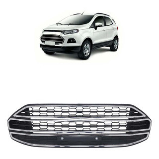 Grade Central Parachoque Dianteiro Ecosport 2013 2014 2015 2016 2017 Preto Friso Cromado