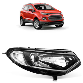 Farol Dianteiro Ecosport 2013 2014 2015 2016 Máscara Negra Foco Simples Carcaça Preta