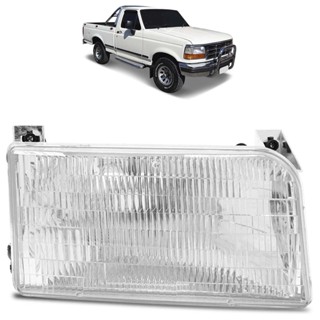 Farol Dianteiro F1000 F2000 1997 1998 1999 2000 Foco Simples Máscara Cromada Lente Estriada