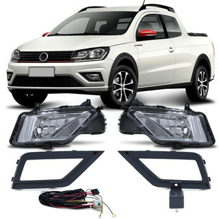 Kit Farol de Milha Auxiliar Saveiro G7 2016 2017 2018 Gol Track G7 2017 2018 Botão Universal