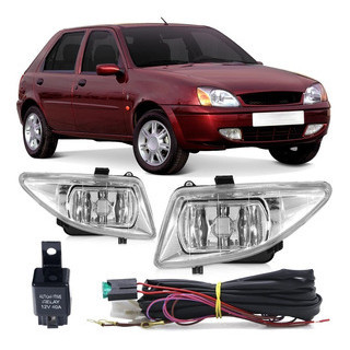Kit Farol de Milha Auxiliar Fiesta 2000 2001 2002 Street 2003 2004 Courier 2000 2001 2002 2003 2004 2005 2006 2007 Botão Modelo Universal