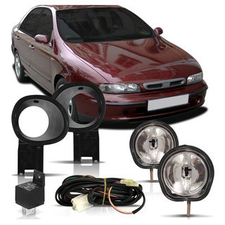Kit Farol de Milha Auxiliar Marea 1998 1999 2000 2001 2002 2003 2004 2005 2006 2007 Brava 1999 2000 2001 2002 2003 Botão Universal