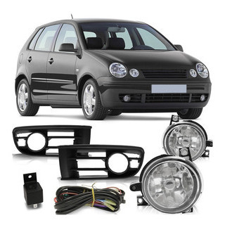 Kit Farol de Milha Auxiliar Polo 2003 2004 2005 2006 Botão Modelo Universal