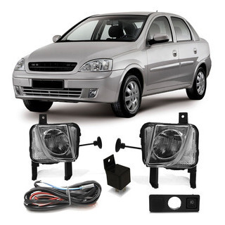 Kit Farol de Milha Auxiliar Corsa 2003 2004 2005 2006 2007 2008 2009 2010 2011 2012 Montana Meriva Botão Original