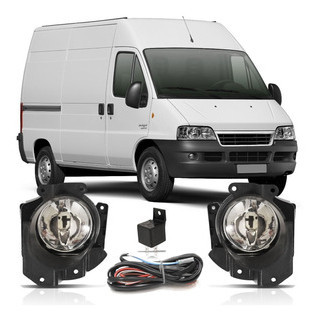Kit Farol De Milha Auxiliar Ducato Boxer Jumper 2005 2006 2007 2008 2009 2010 2011 Botão Universal