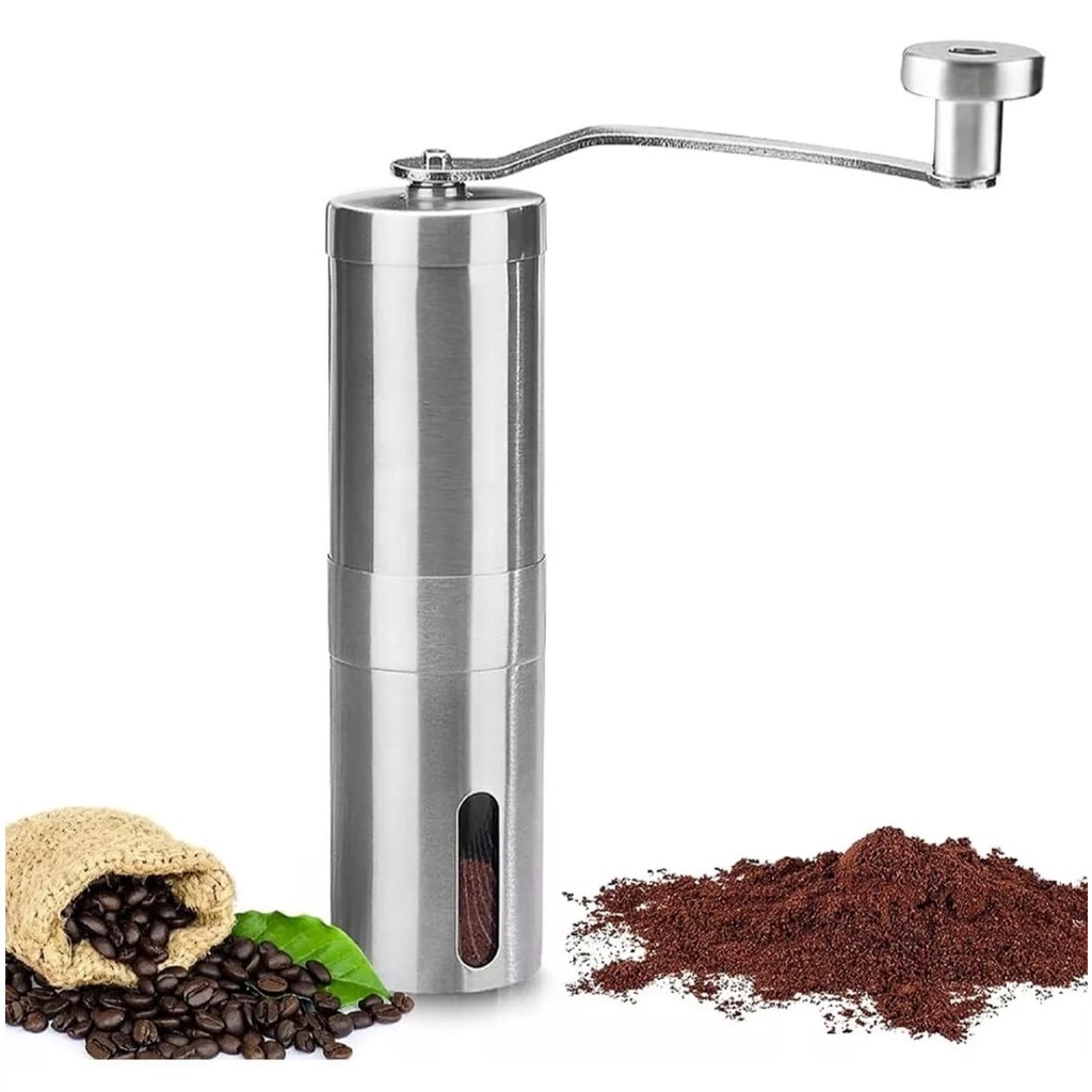 Moedor de Café Triturador Manual Em Inox Portátil