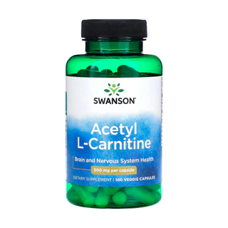 Acetil L-Carnitina 500mg Swanson 100 Caps Importado