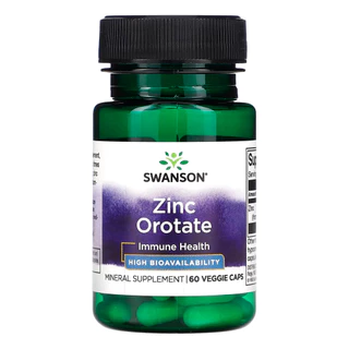 Orotato de Zinco 10mg Swanson 60 Cápsulas Importado