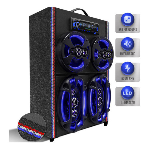 Caixa Som Corujinha Residencial Shutt 600w Pancadão Bt Usb