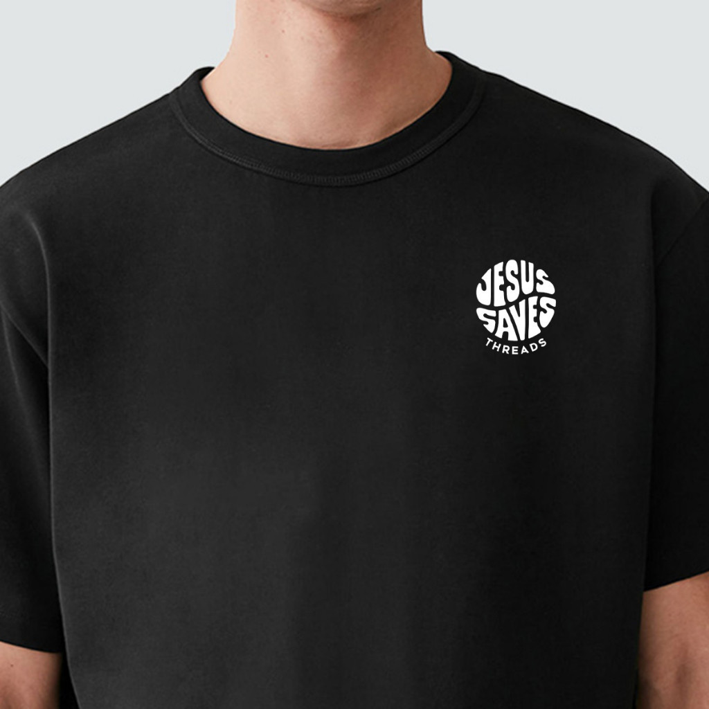 Camiseta Camisa Masculina com Estampa Minimalista Jesus Saves