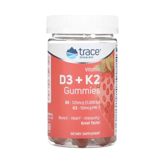 Trace Minerals Vitamina D3 + K2 60Goma Morango Importado