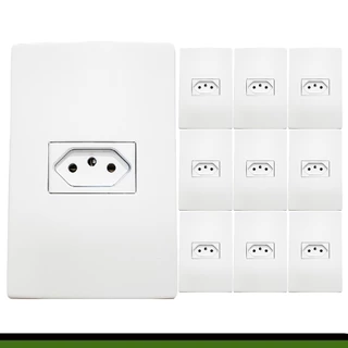 Kit 10un Tomada 10A Modular Completa Interna 110v-220v