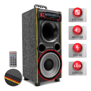 Caixa Bob Residencial Shutt Amplificada 380w Subwoofer Novik