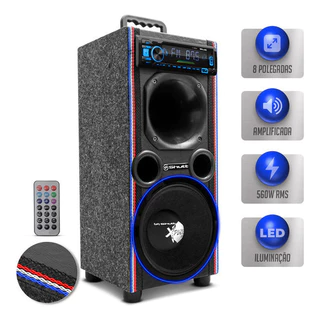 Caixa Som Bob Residencial Shutt 560w Woofer 8 Xplode Bt Usb