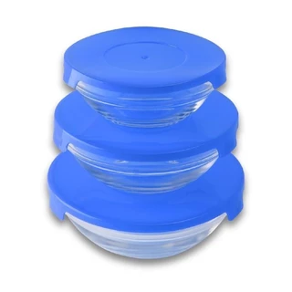 Conjunto De Pote De Vidro Com Tampa – 03 Peças
