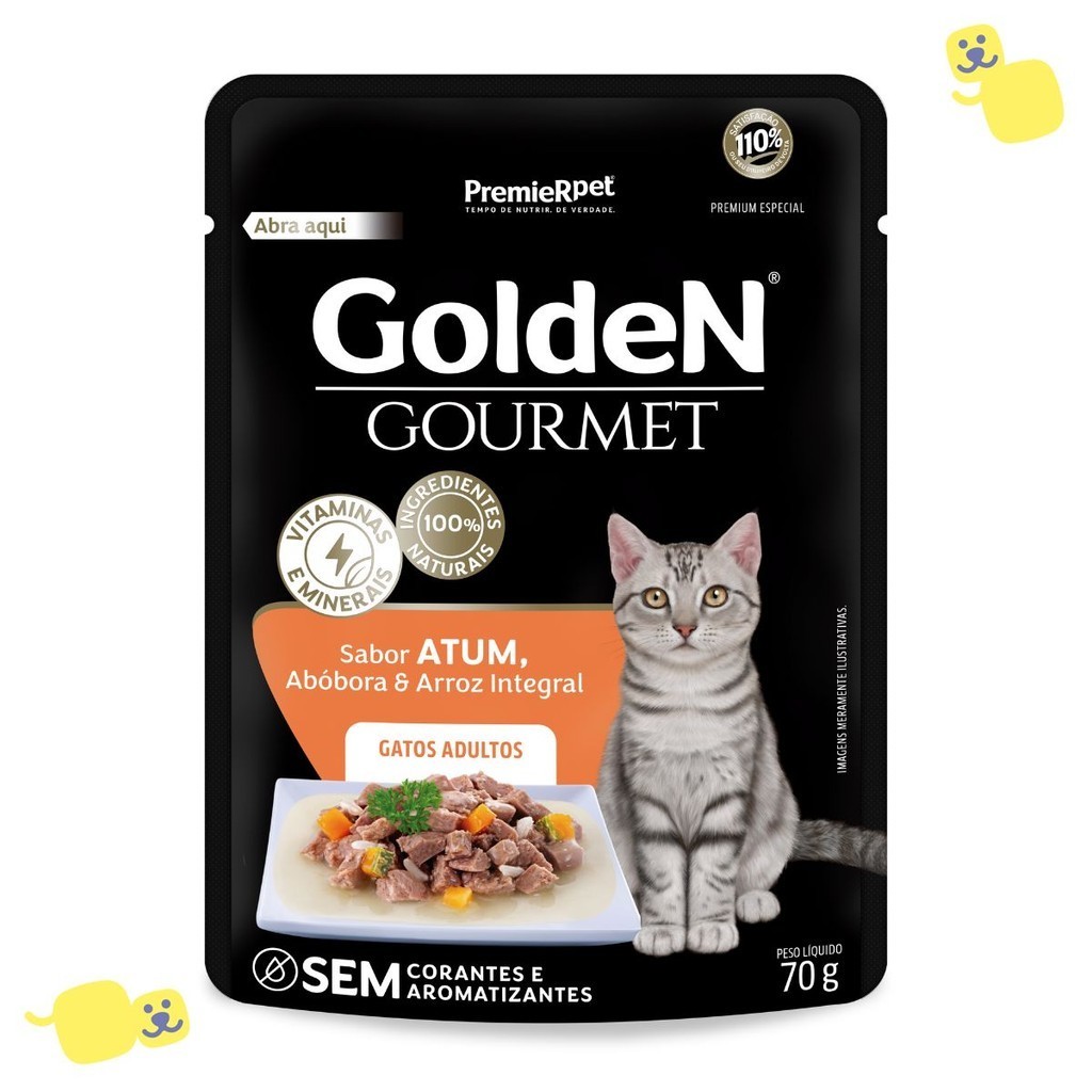 GOLDEN GOURMET GATOS AD ATUM 70 G (20 UN) RAÇÃO