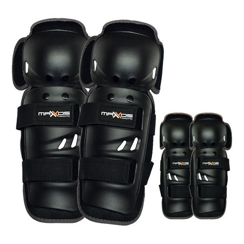 Kit Joelheira E Cotoveleira Motocross Trilha Enduro Cor Preto