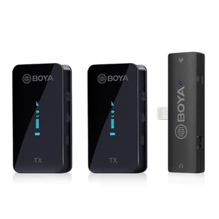 Sistema Microfone Sem Fio Boya By-xm6-s4 p/Ios Lapela Preto