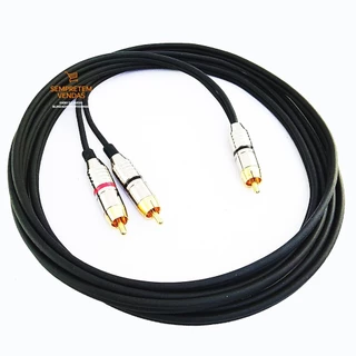 Cabo de Áudio Blindado Y RCA Macho RCA Macho Duplo Profissional 3 Metros