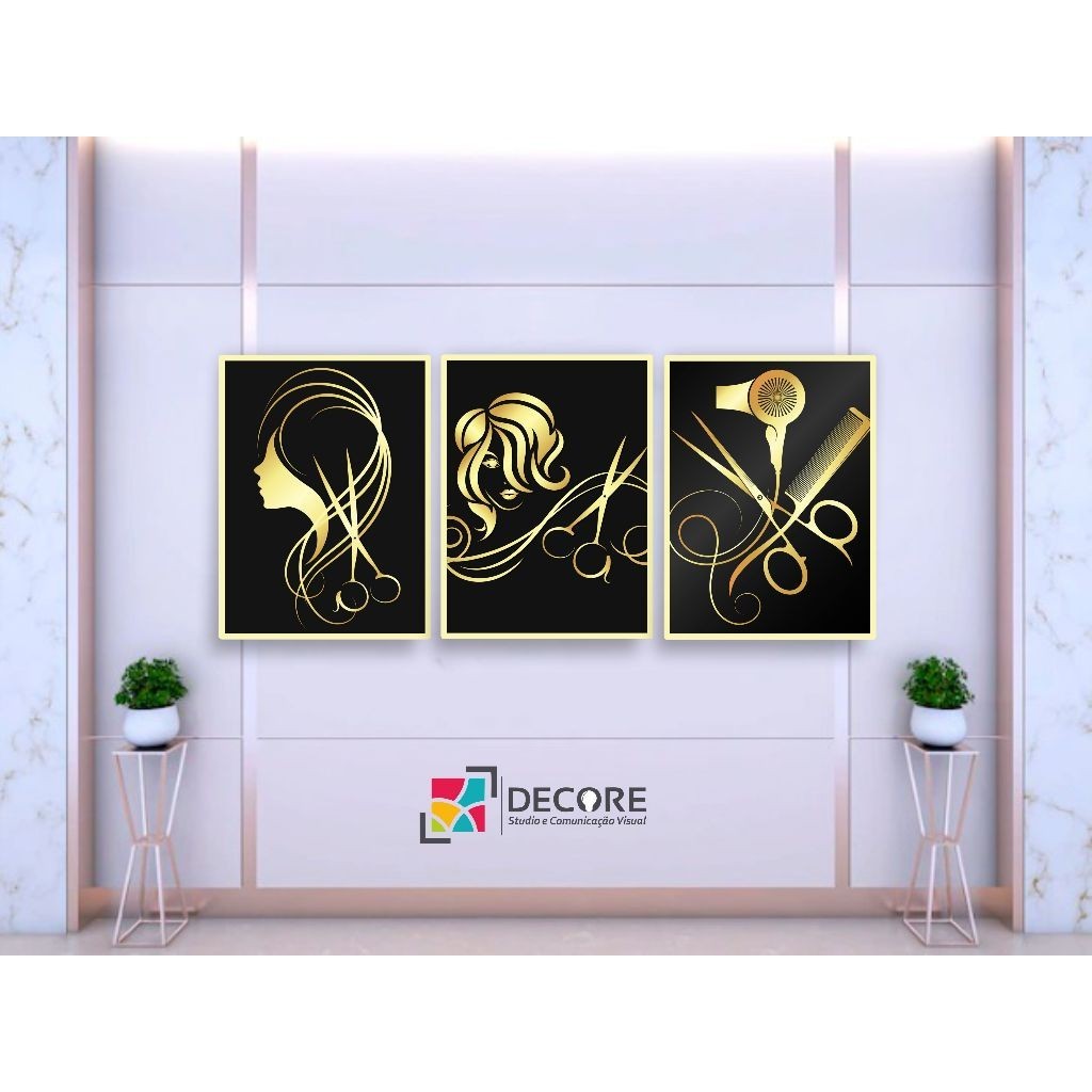 quadro decorativo salão de beleza fashion mulher poderosa auto-estima