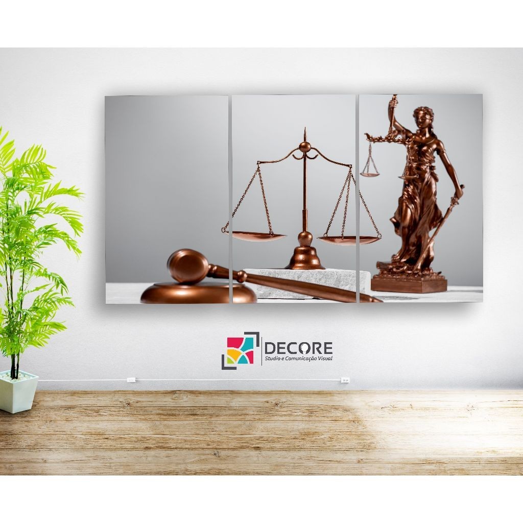 quadro decorativo balança e deusa da justiça decoração escritório sala ...