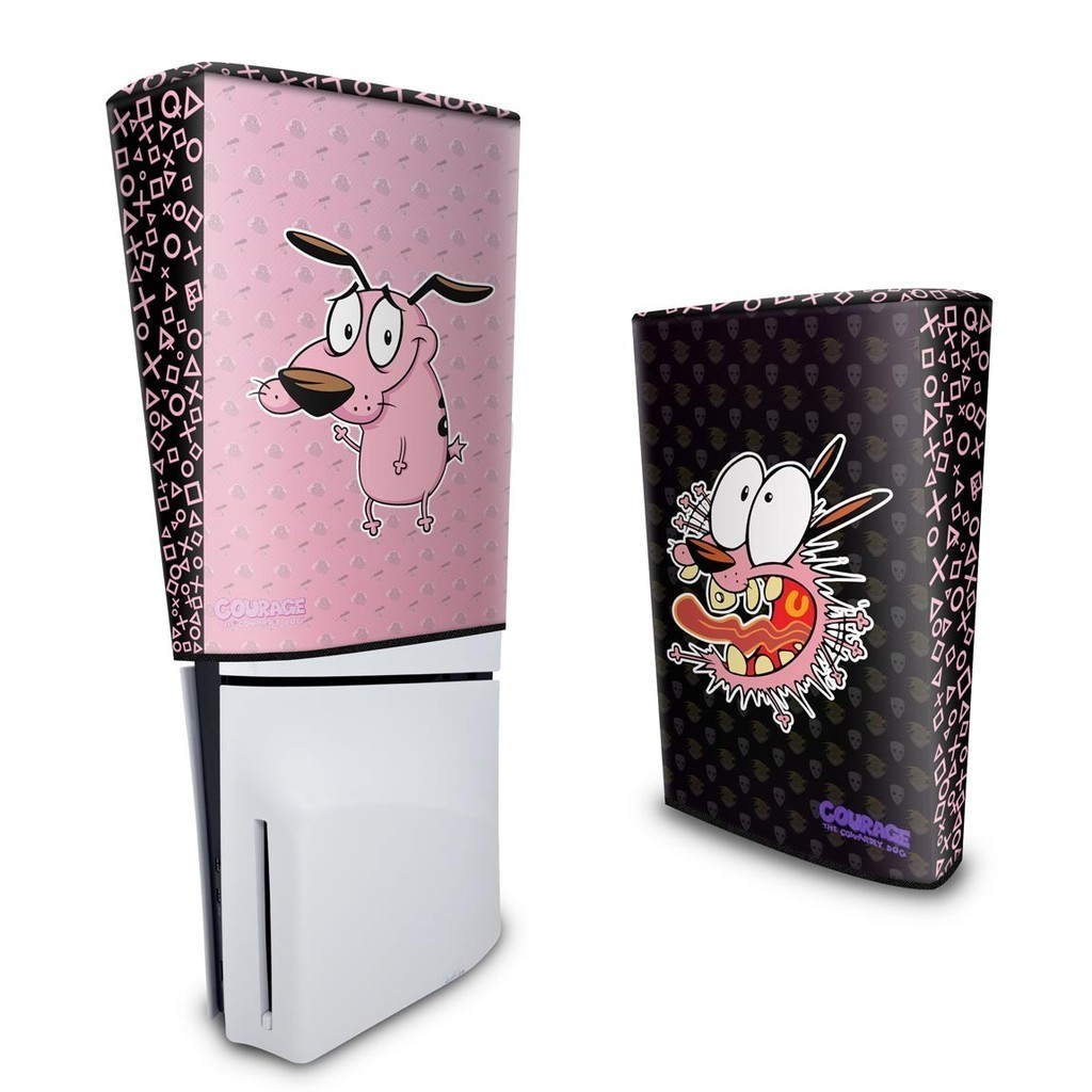 Capa para PS5 Slim Vertical Anti Poeira - Coragem O Cão Covarde