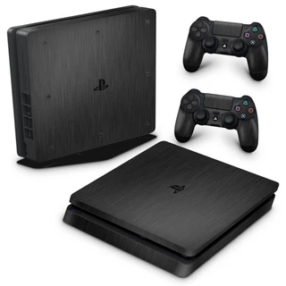 Skin PS4 Slim Adesivo - Aço Escovado Preto