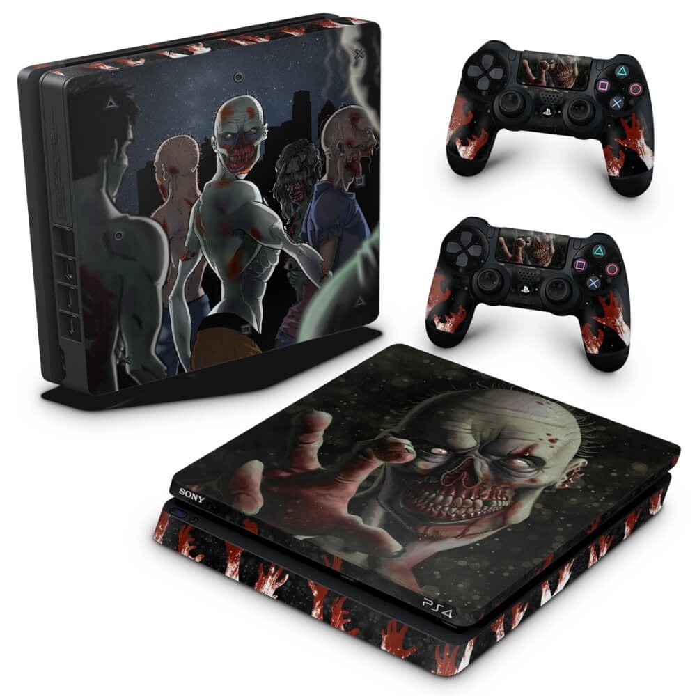 Skin PS4 Slim Adesivo Zombie Zumbi The Walking