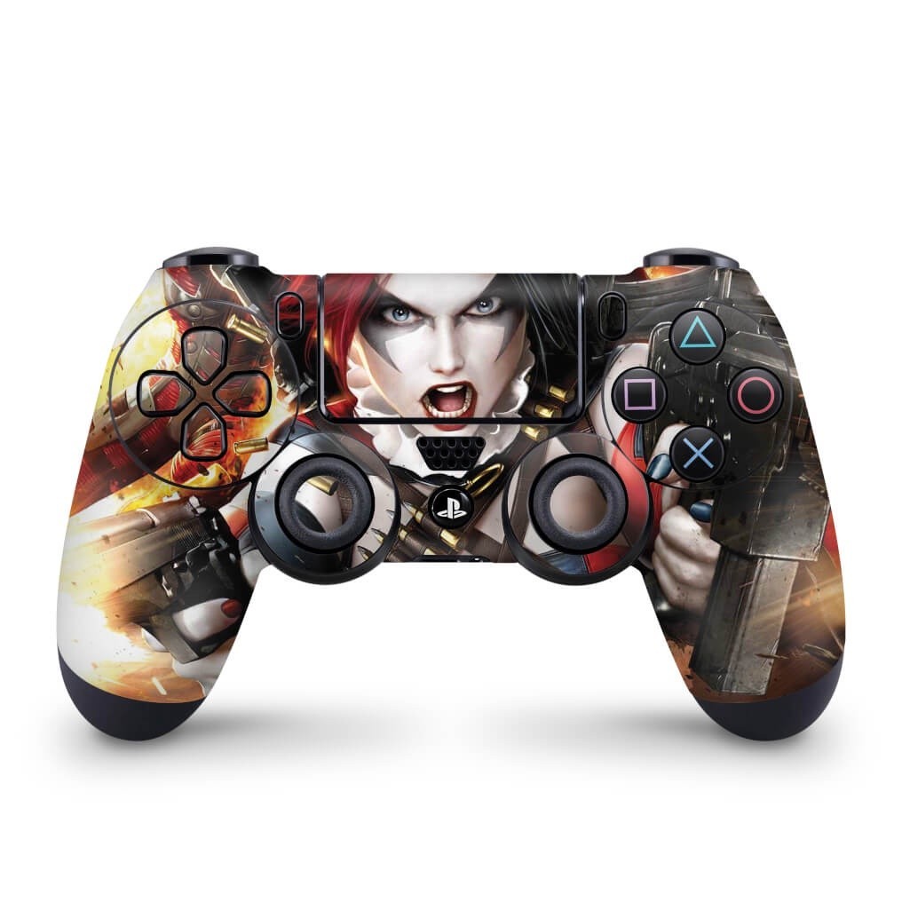 Pellicola Adesiva Per Console PS4 Slim - Design Harley Quinn, Rosso, ZoomHit